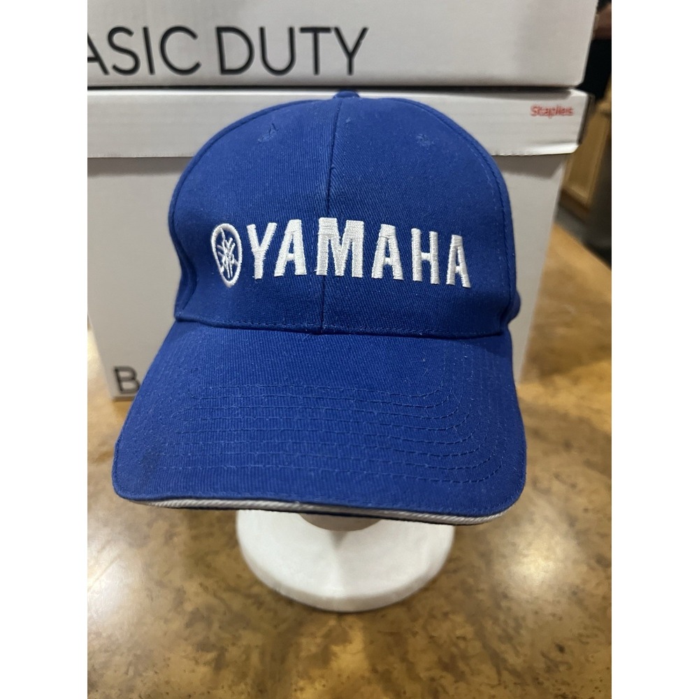 Yamaha Outboards Hat Boating Blue w/ White Embroidered Logo Strap Back